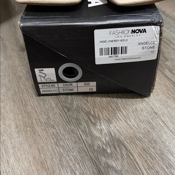 Fashion Nova Stone Embellished Beige Strappy Heels - Picture 3 of 3